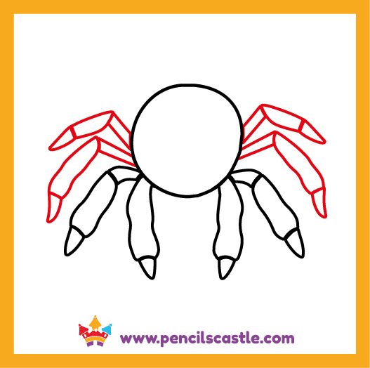 Add the back legs of the spider