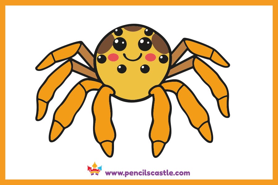 Spider drawing with eight eyes