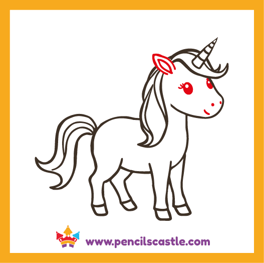 draw the face details of the unicorn