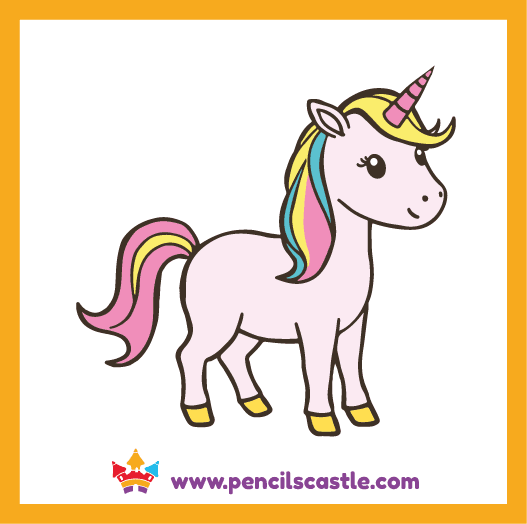 color your cute unicorn drawing